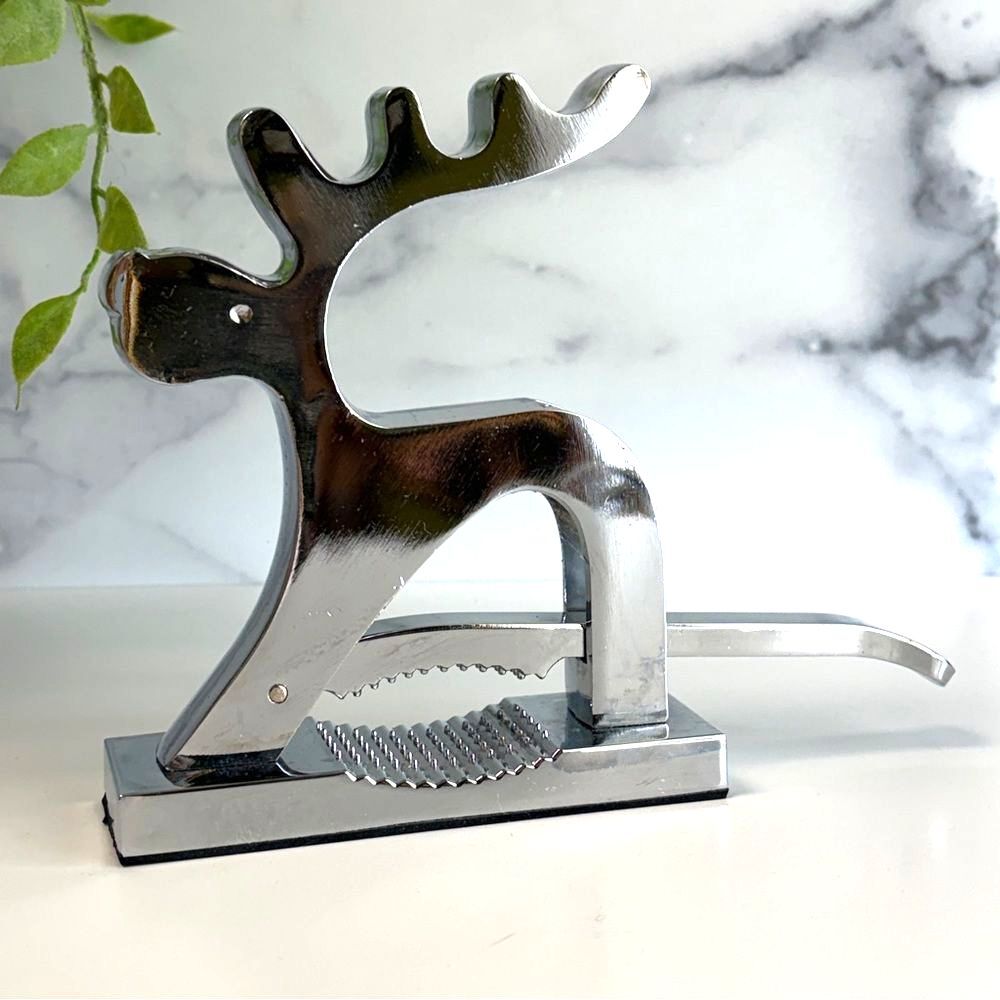 Chrome Reindeer Nutcracker - Vintage Holiday Decor